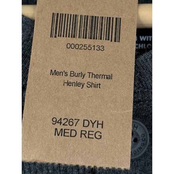NWT Duluth Trading Co. Burly Thermal Relaxed Fit Henley Men’s M Charcoal Grey - Picture 6 of 15